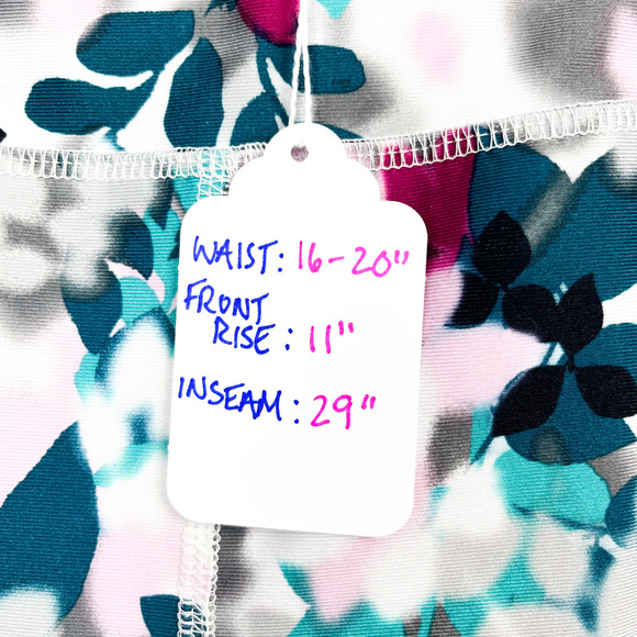 Joe Fresh Blue, Grey, White & Pink Floral Athletic Leggings - Picture 3 of 9